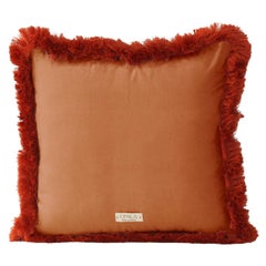 Daisy Camel Velvet Deluxe Handmade Decorative Cushion Brick Fringe