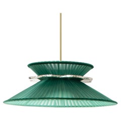 Suspension contemporaine Daisy 44, verre Emerald Silk Silvered Neacklace, laiton