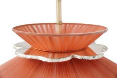 Daisy Contemporary Hängelampe 44, Koralseide, versilbertes Neacklace-Glas, Messing