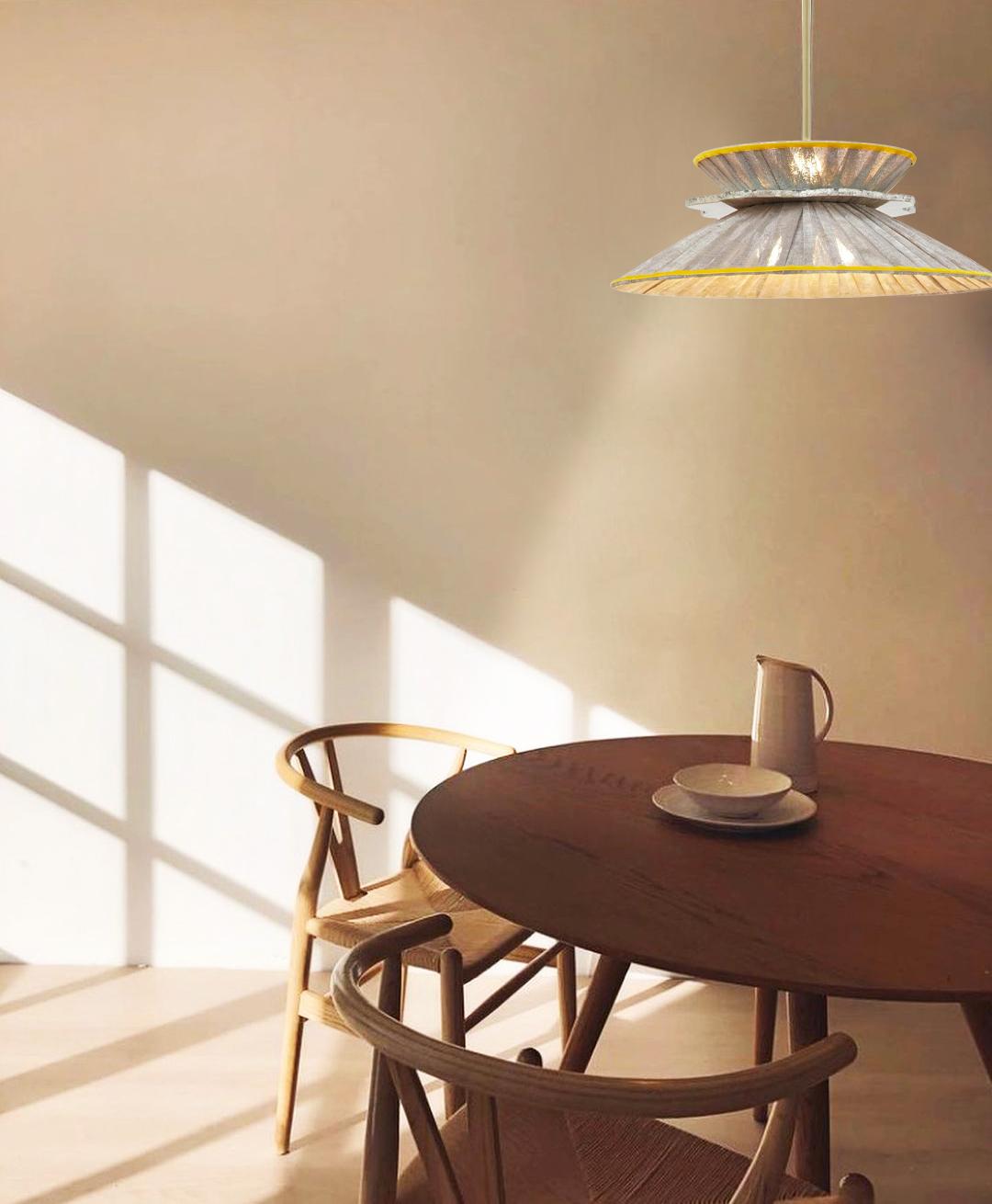 Laiton Suspension Daisy Contemporary 60 Chalky Painted colors , Silvered Glass