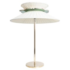 Daisy Contemporary Table Lamp 44 Ivory Silk Glass Silvered Necklace, Brass