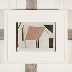 Abstract House (Pink) Oil on Board Painting by Daisy Cook, 2024