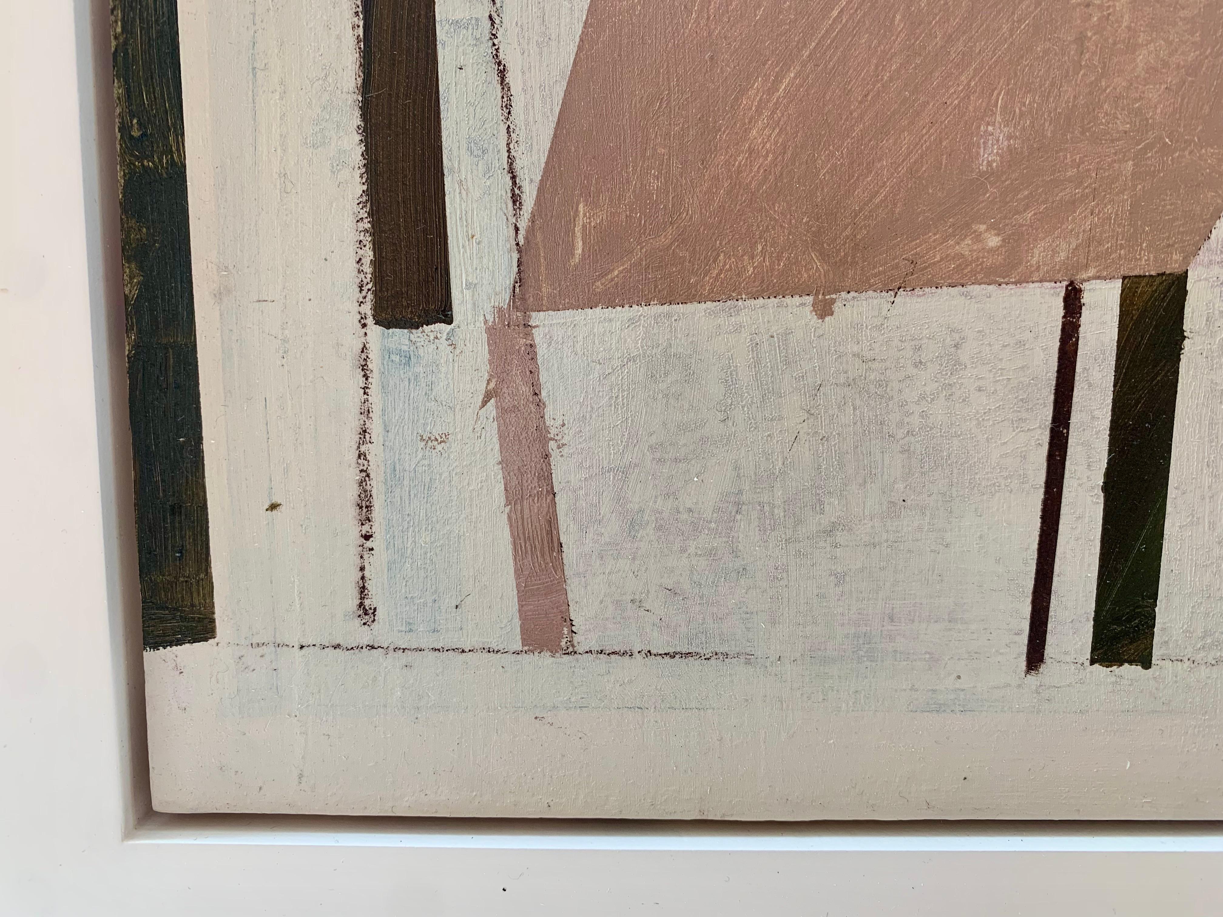Casa astratta (rosa) Pittura olio su tavola di Daisy Cook, 2024 in vendita 2