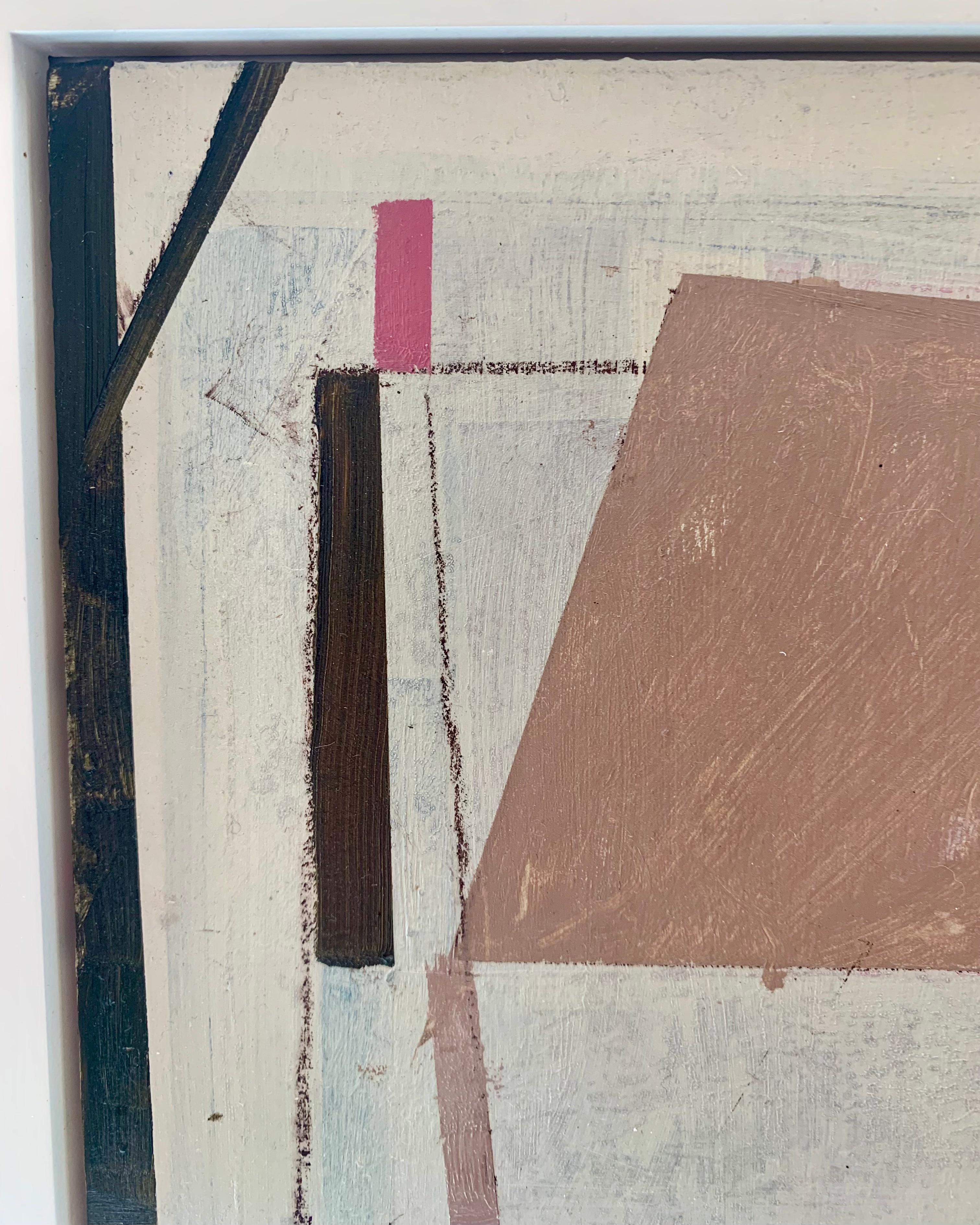 Casa astratta (rosa) Pittura olio su tavola di Daisy Cook, 2024 in vendita 3