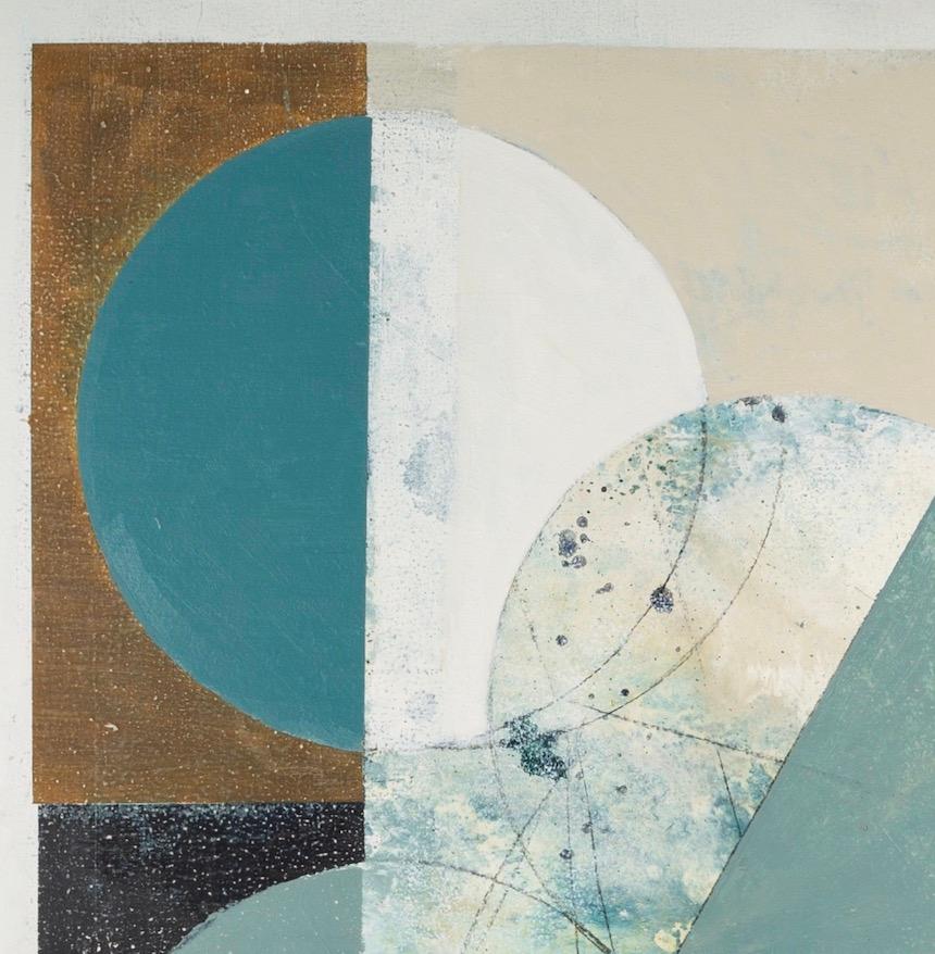 Albero astratto, Olio su tela Pittura astratta geometrica, 2022 - Abstract Painting Grigio di Daisy Cook