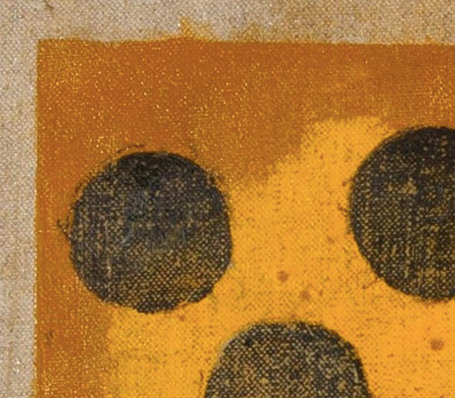 Albero astratto (giallo), 2024 - Pittura ad olio astratta e geometrica con cerchi 1
