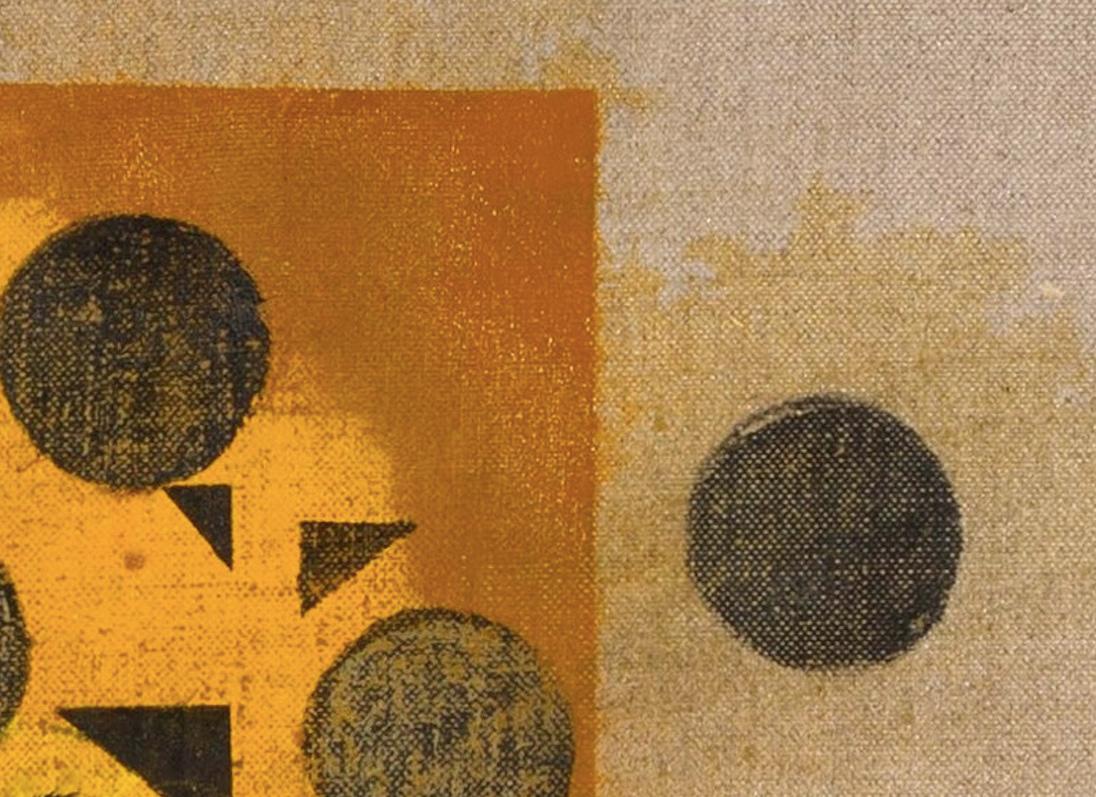 Albero astratto (giallo), 2024 - Pittura ad olio astratta e geometrica con cerchi 3