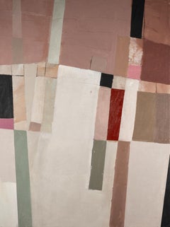 Autumn Walk - Contemporary Neutral Coloured Abstract Oil Painting with White