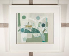 Bajo el árbol, 2024 - Pintura al óleo abstracta sobre lino y tabla, verde y blanco