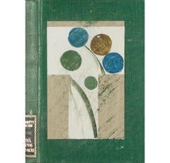 Couverture de livre avec peinture abstraite de fleurs vertes par Daisy Cook, 2023