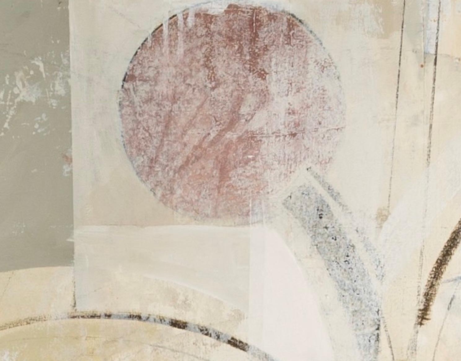 Raccolto, Olio su tela, Pittura geometrica astratta, Giallo e bianco, 2021 2