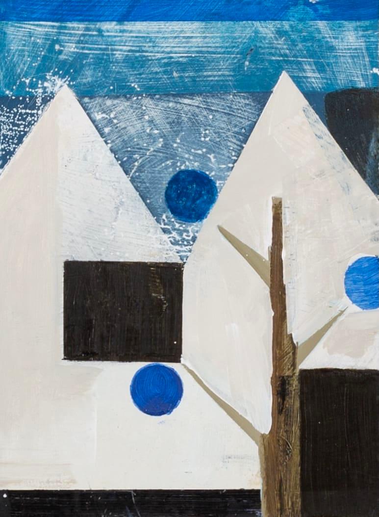 Häuser auf blauem Grund Gemälde von Daisy Cook B. 1965, 2022

Zusätzliche Informationen:
Medium: Öl auf Karton
Abmessungen: 24 x 18 cm
9 1/2 x 7 1/8 in

Daisy Cook ist eine britische Malerin von Landschaften und Stillleben.

Cook schafft abstrakte