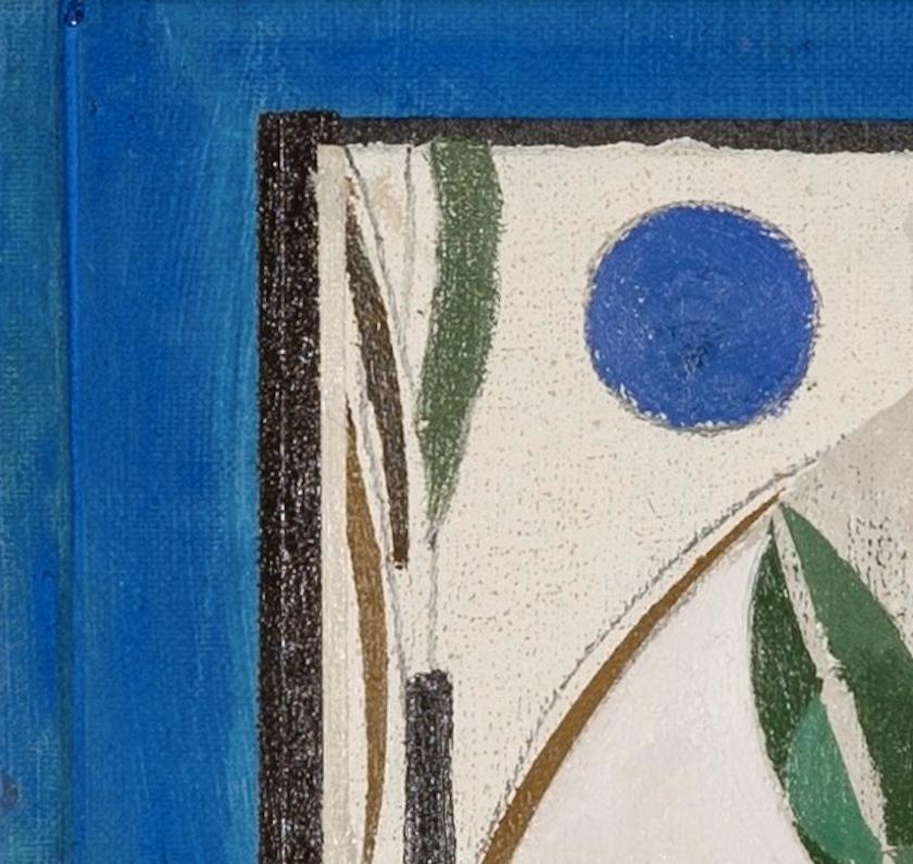 Daisy Cook n. 1965
Hoja y tallo, 2024
óleo sobre cubierta de libro encontrada
20,5 x 15 cm
8 1/8 x 5 7/8 in

Daisy Cook es una pintora británica de paisajes y bodegones.

 
Cook crea pinturas abstractas que toman el paisaje como tema sin ser