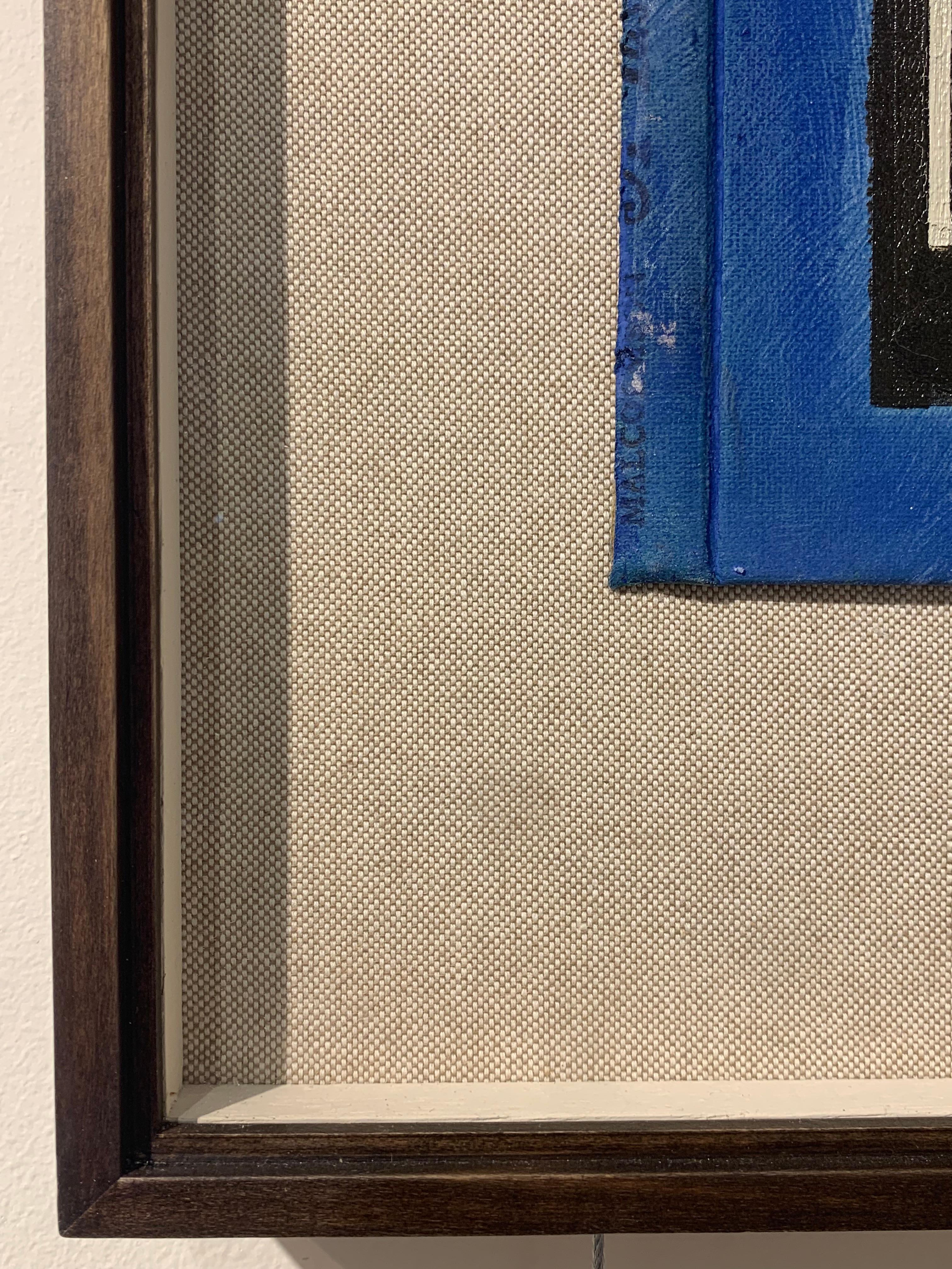 Hoja y tallo - Pintura al óleo geométrica abstracta contemporánea sobre cubierta de libro encontrada en venta 3