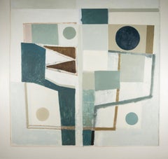 Not Far from the Tree, 2021-24 - Large Abstract Oil Painting, Blue and White