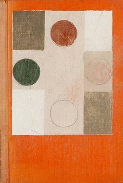 Orange und Grau, aus Buchumschlägen, Gemälde von Daisy Cook, 2024