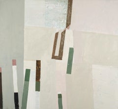 Saplings I, 2022-2024 - Contemporary Minimalist Abstract Oil Painting in Grey