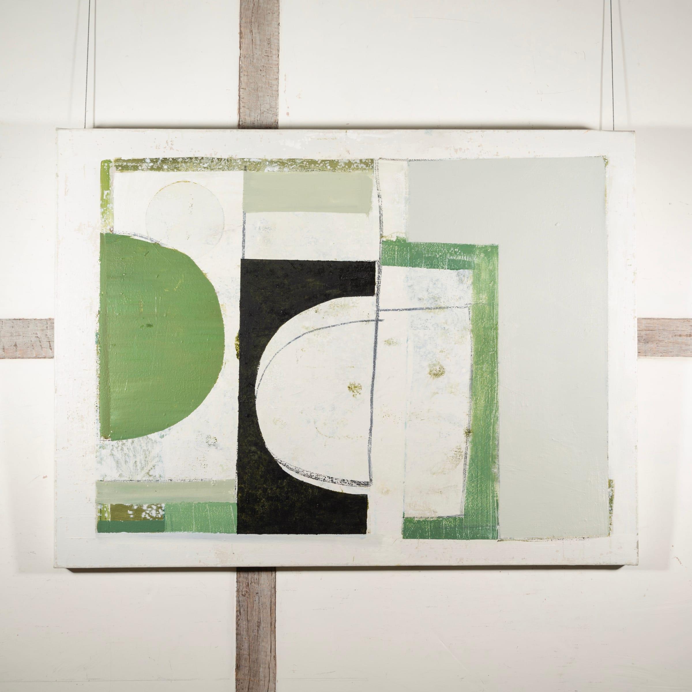 Shape of Space (Grün), Öl auf Leinwand Gemälde von Daisy Cook, 2021 im Angebot 1