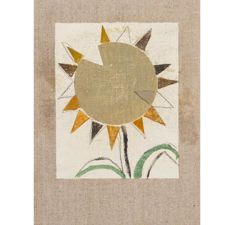 Sunflower Painting by Daisy Cook B. 1965, 2023

Additional information:
Medium: Oil and pencil on found book cover
Dimensions: 24 x 18 cm
9 1/2 x 7 1/8 in

Daisy Cook is a British painter of landscape and still life.

Cook creates abstracted