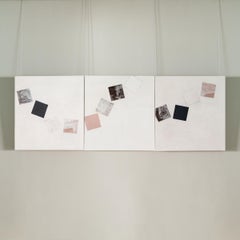 Tilting Squares, 2020-2021 - Minimalist Abstract Geometric Triptych in White