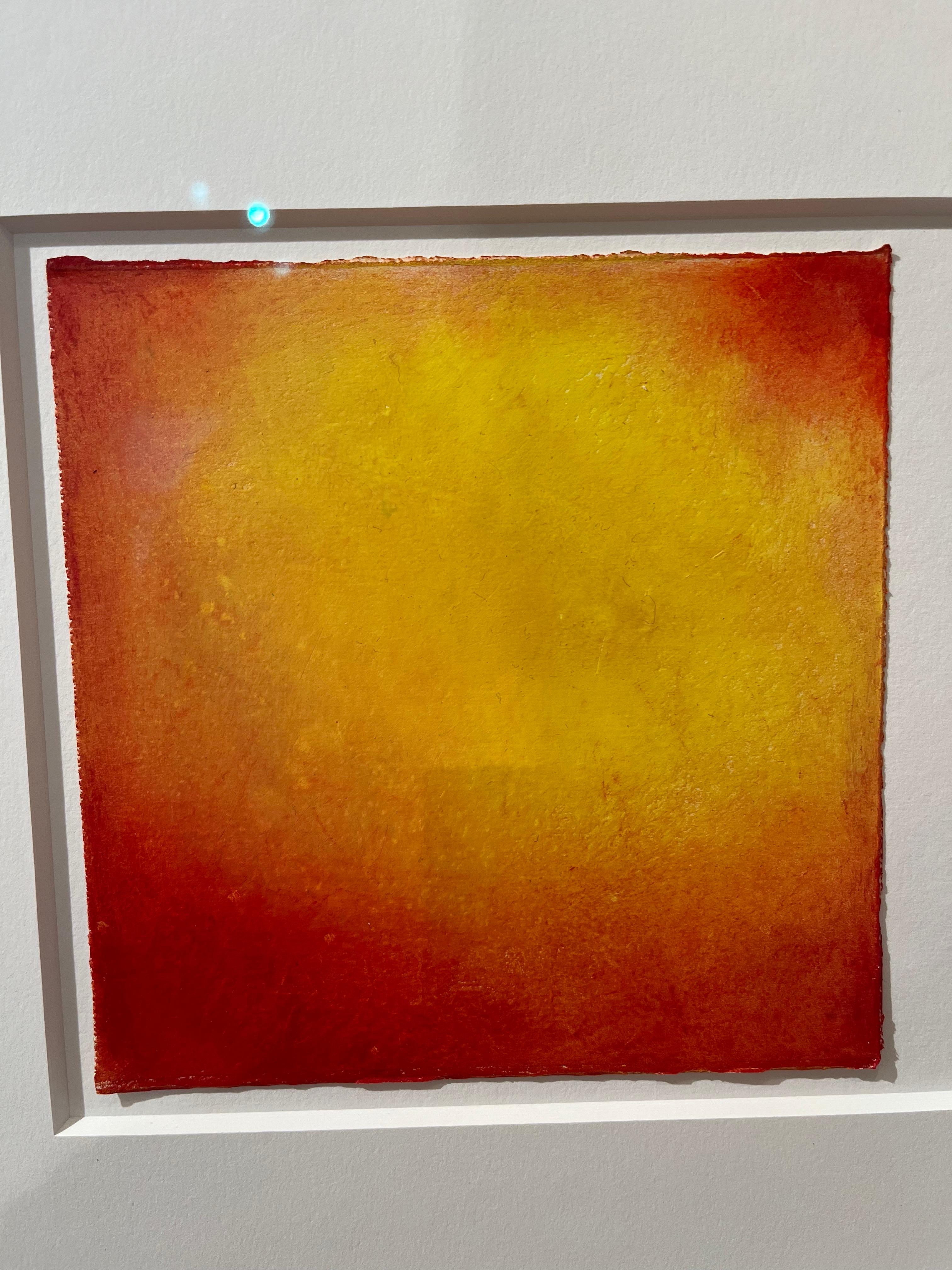 Or Crimson, pastel à l'huile et bâton à l'huile sur papier, portrait abstrait de fruits au pastel - Painting de Daisy Craddock