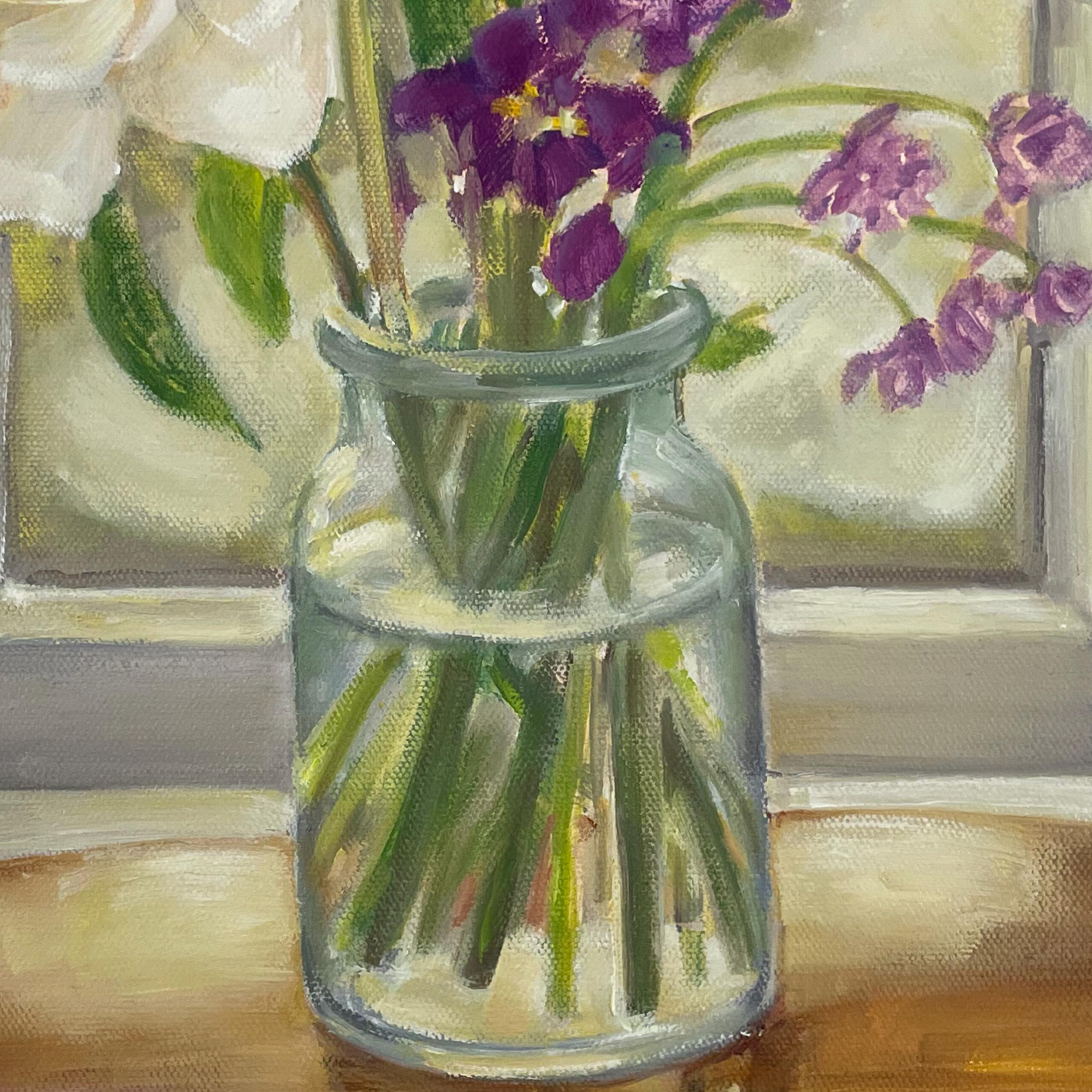 Wintry Mix, 2022, oil on canvas, floral still-life painting - Painting by Daisy Craddock