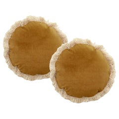 Ensemble de 2 coussins ronds Deluxe faits à la mainDAISY Curry