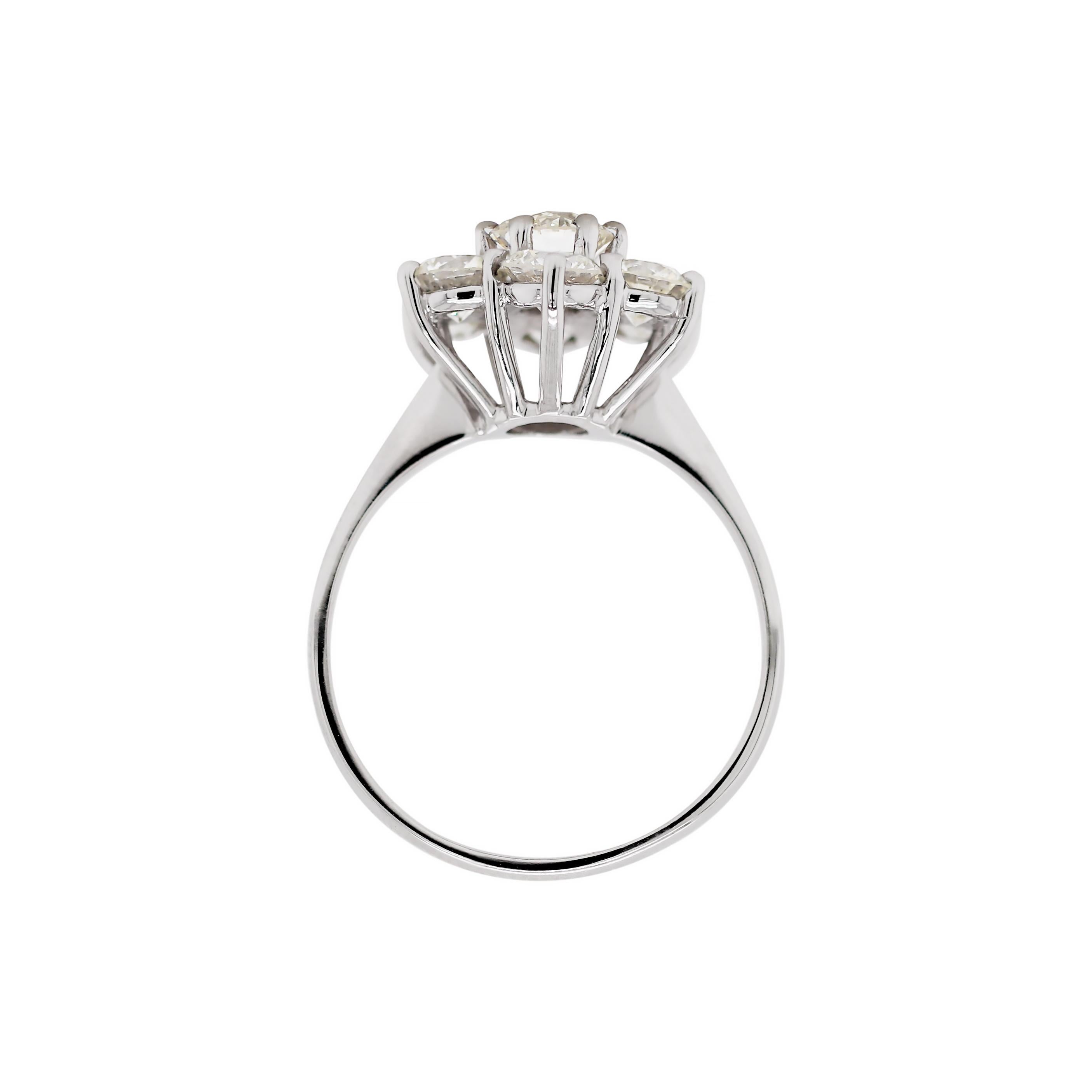 daisy diamond cluster ring