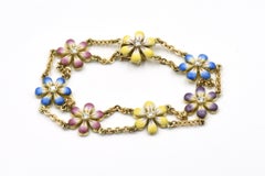 Sandra J Sensations Bracelet fleur en or, émail et diamants en forme de marguerite