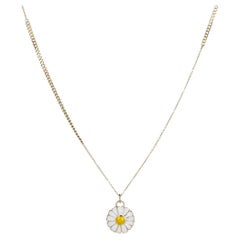 Daisy Enamel Necklace with Diamonds