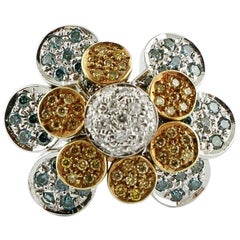 Daisy Fancy Diamond Gold Ring