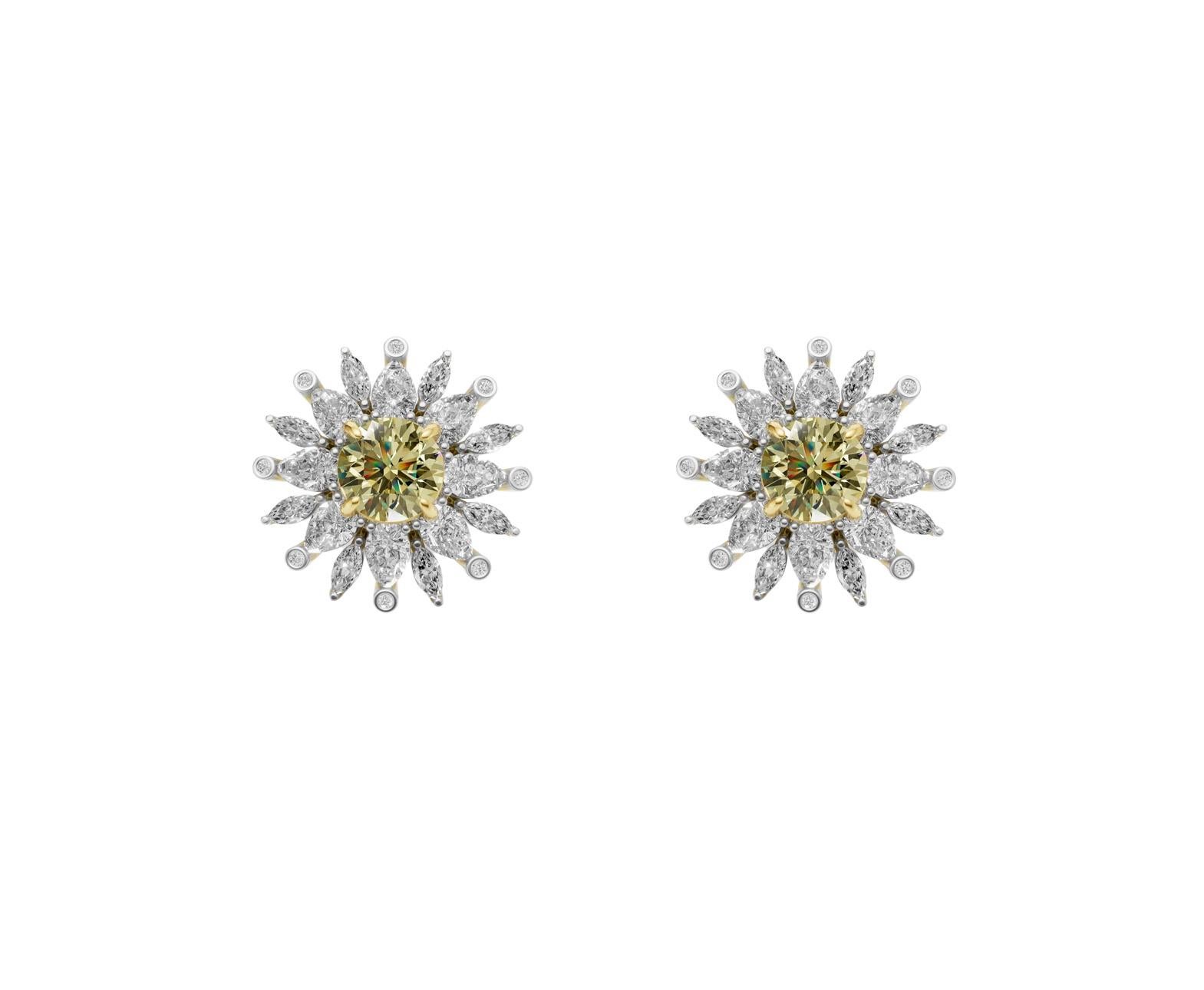 Daisy Blume Moissanit Ohrringe Ohrstecker (Tropfenschliff) im Angebot