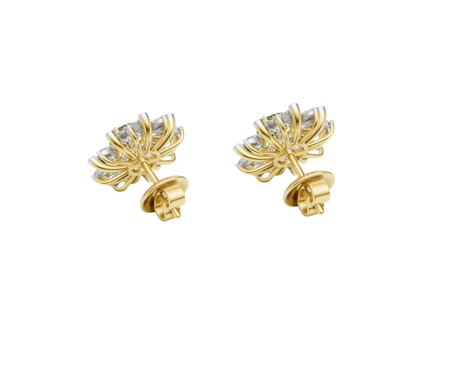 Daisy Blume Moissanit Ohrringe Ohrstecker im Angebot 1