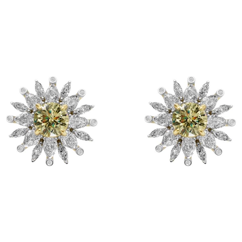 Daisy Blume Moissanit Ohrringe Ohrstecker im Angebot