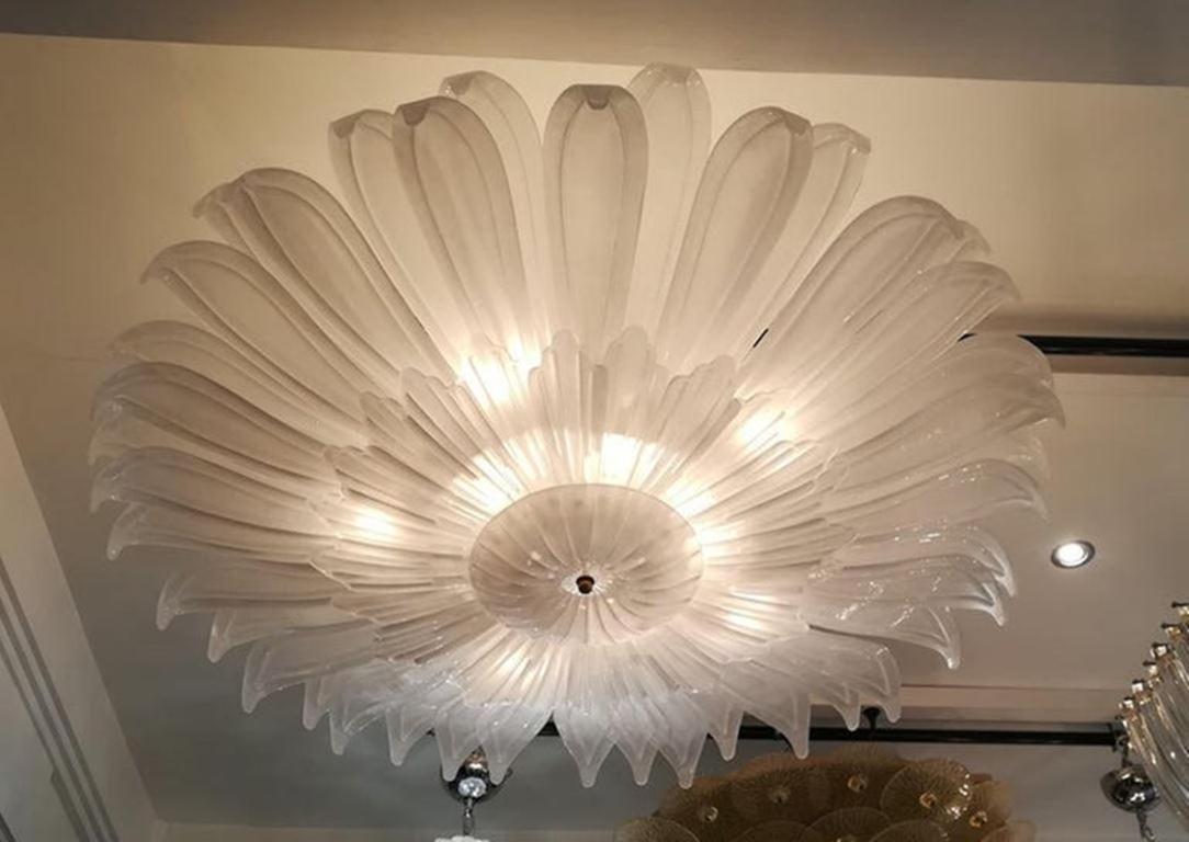 Contemporary Daisy Flower Murano Glass Ceiling Light For Sale