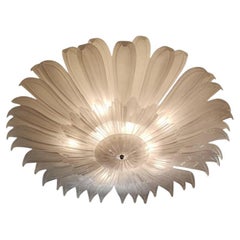 Plafonnier en verre de Murano à fleurs de marguerite