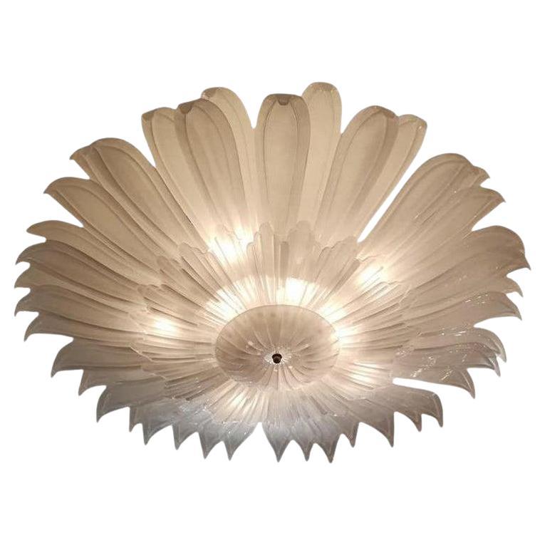 Daisy Flower Murano Glass Ceiling Light For Sale