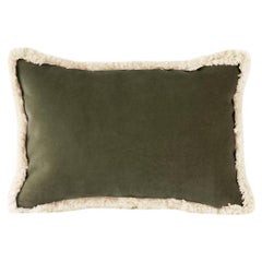 Daisy II dry green Velvet Deluxe Handmade Decorative Throw Pillow