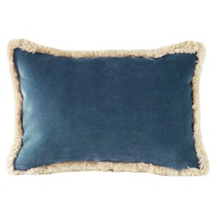 Daisy II Horizonte Azul Terciopelo Deluxe Cojín Decorativo Hecho a Mano