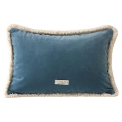 Daisy II Horizon Blue Velvet Deluxe Handmade Decorative Cushion