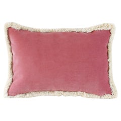 Cojín decorativo de terciopelo rosa de lujo hecho a mano Daisy II