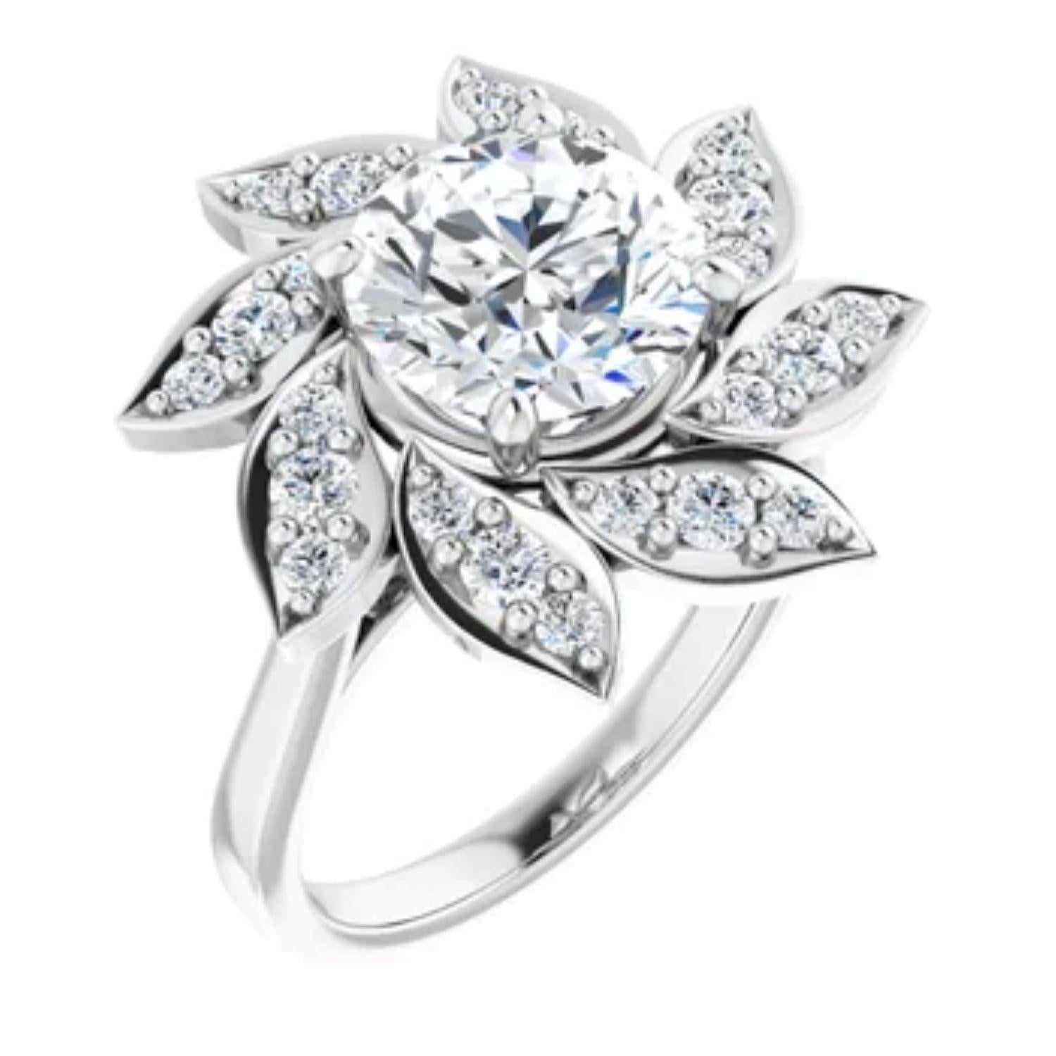 Women's Daisy inspired engagement ring For Sale