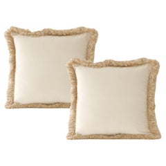 Daisy long fringe set of 2 Velvet Deluxe Handmade Decorative Pillows
