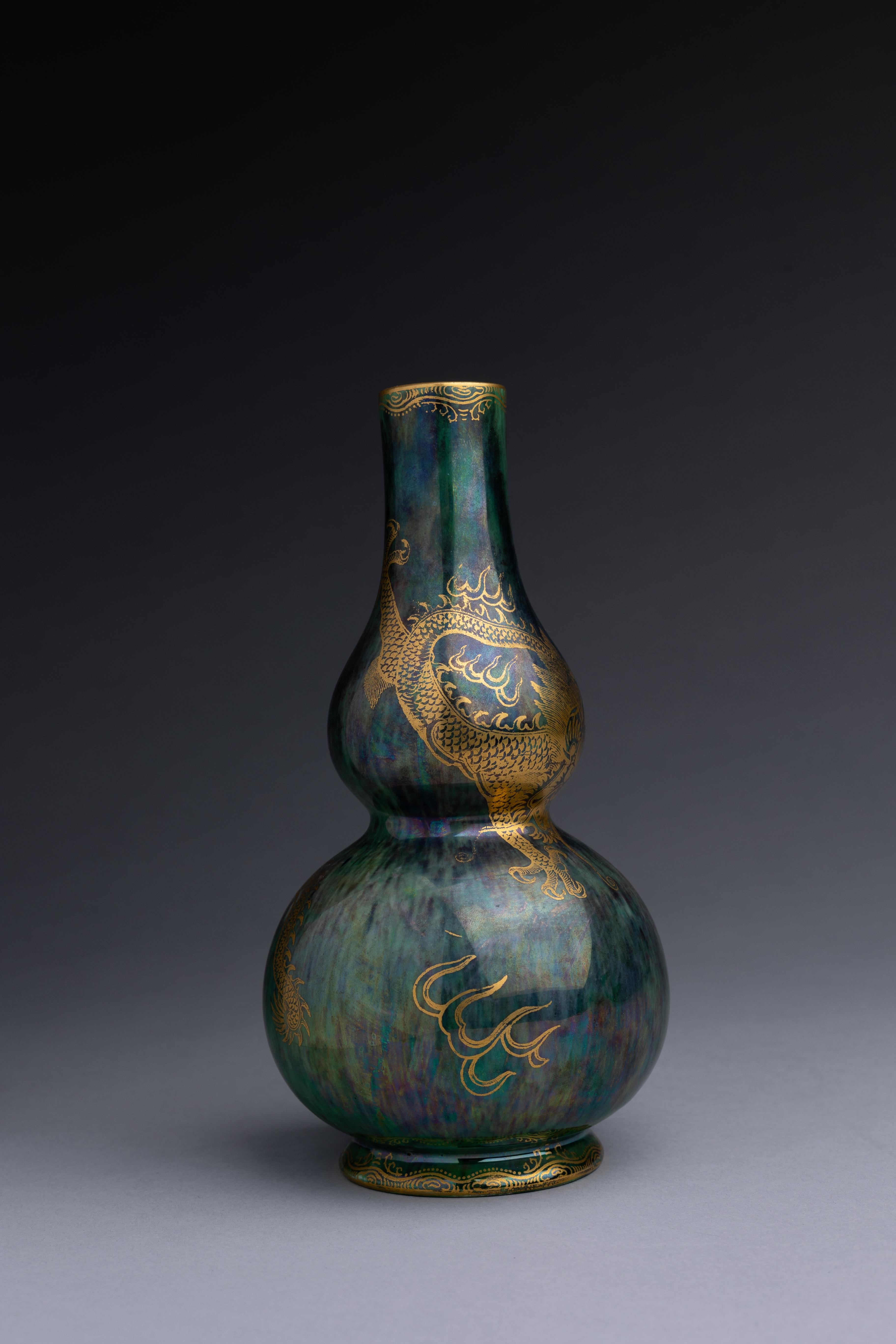 Glazed Daisy Makeig-Jones Green Lustre Dragon Vase