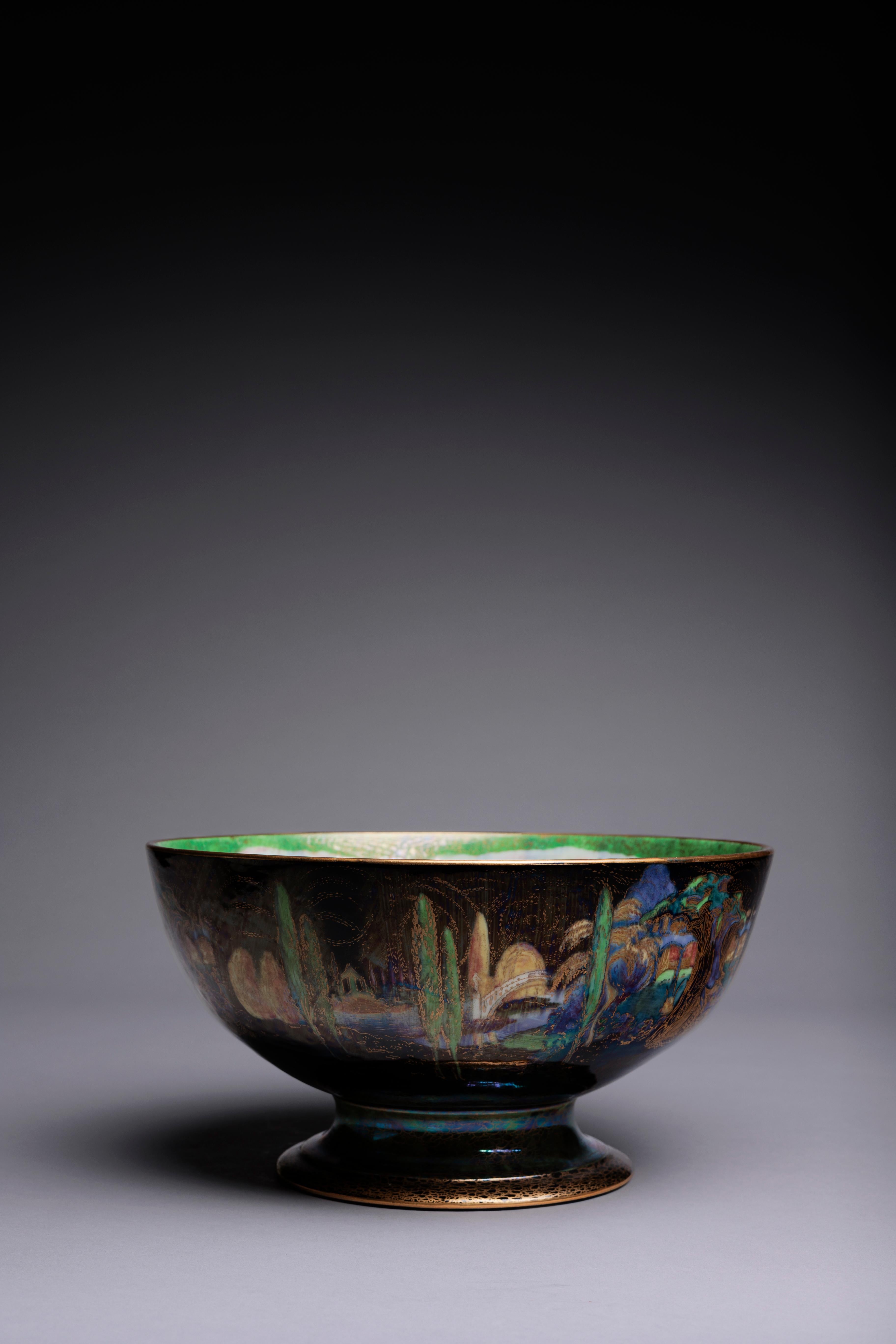 English Daisy Makeig-Jones Poplar Trees Fairyland Lustre Bowl For Sale