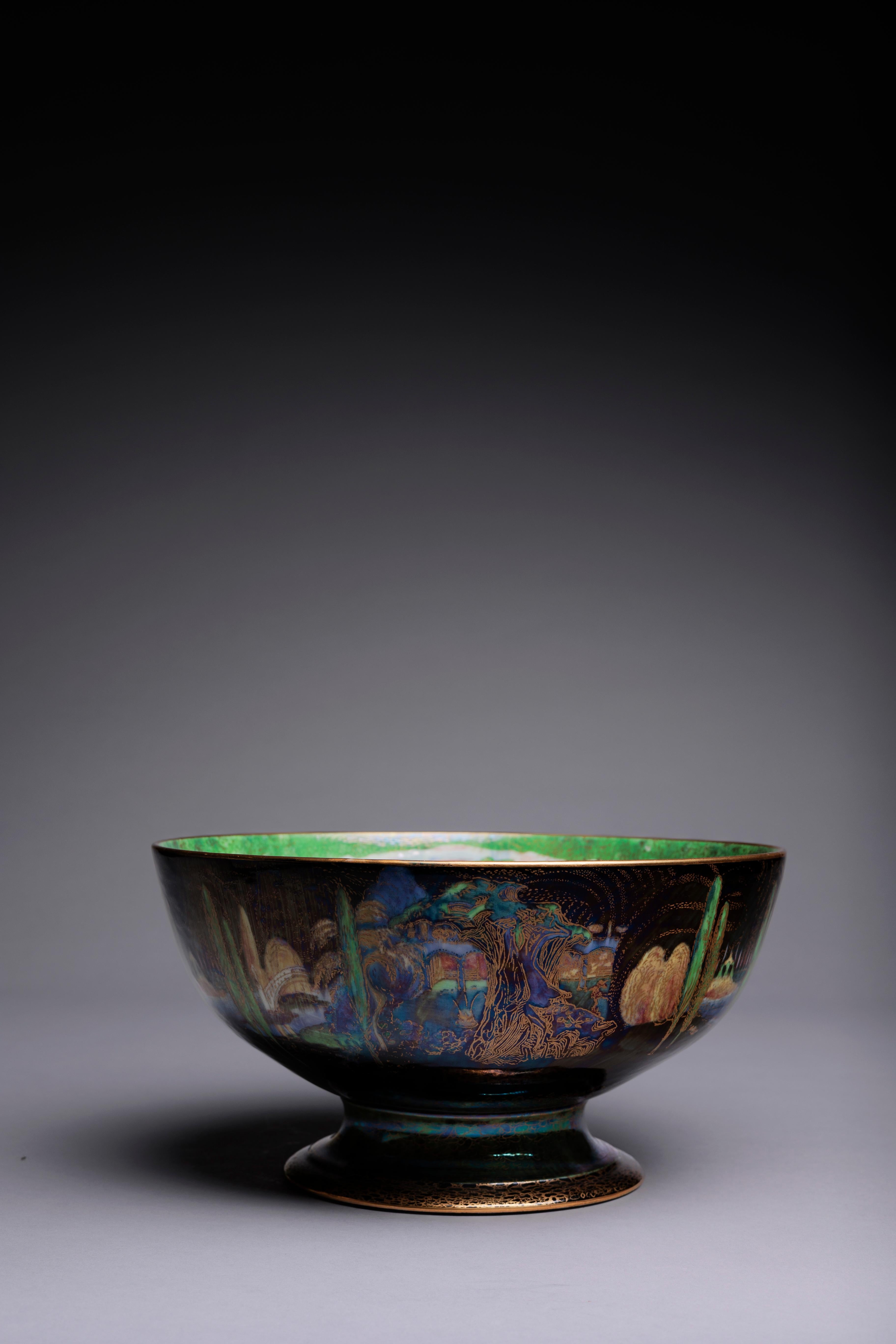 Glazed Daisy Makeig-Jones Poplar Trees Fairyland Lustre Bowl For Sale