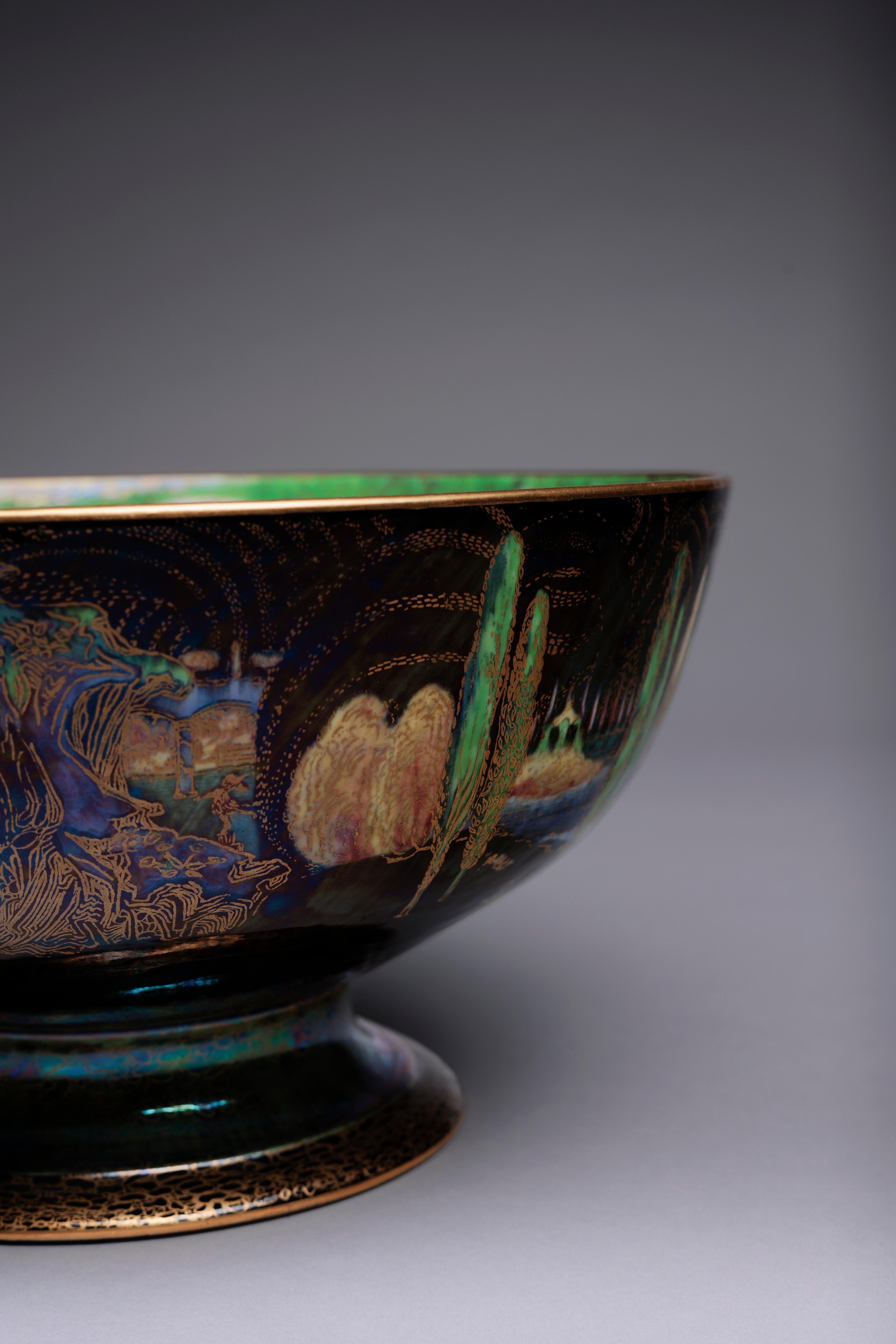 Early 20th Century Daisy Makeig-Jones Poplar Trees Fairyland Lustre Bowl For Sale