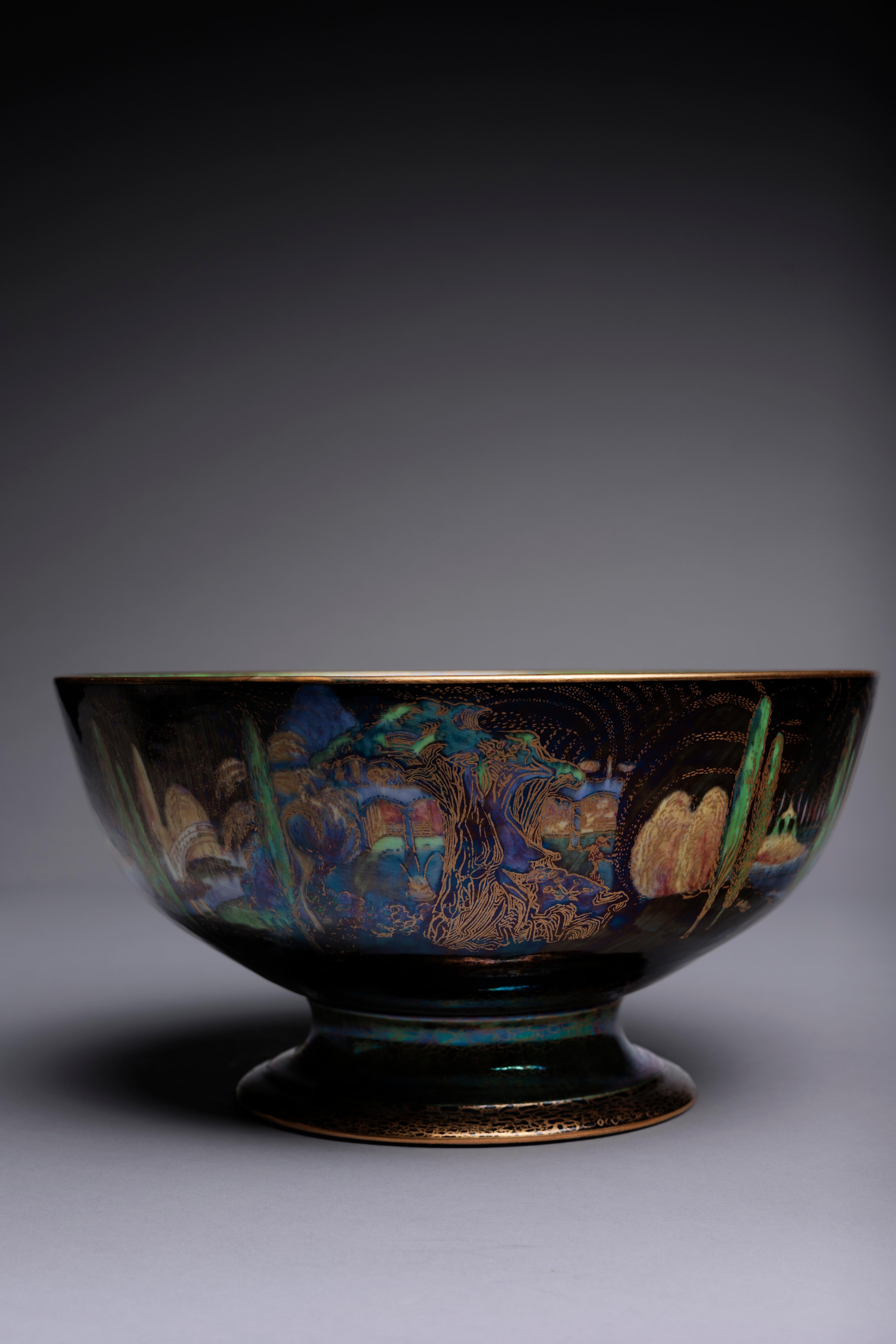 Ceramic Daisy Makeig-Jones Poplar Trees Fairyland Lustre Bowl For Sale