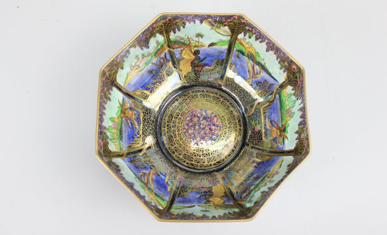 Hand-Painted Daisy Makeig-Jones Wedgewood Fairyland Lustre Bowl For Sale