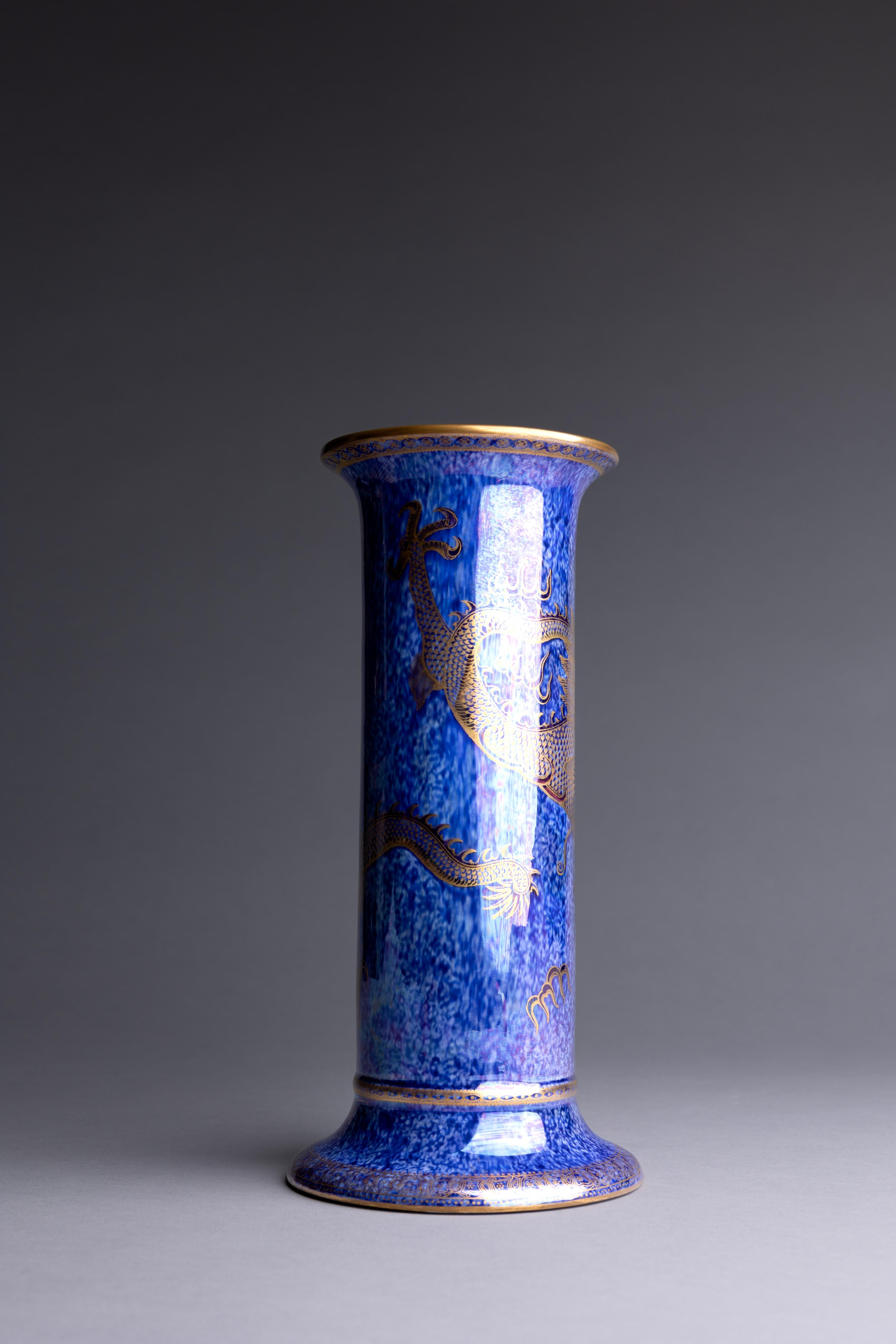 English Daisy Makeig-Jones Wedgwood Blue Dragon Vase
